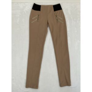 Emma (Designed in LA) tan high-waisted slim-fit pants